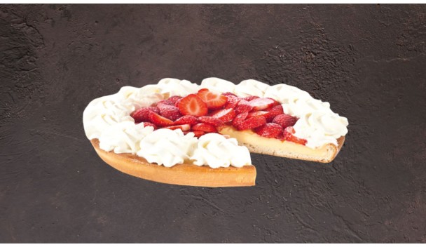 Aardbeienvlaai met verse aardbeien